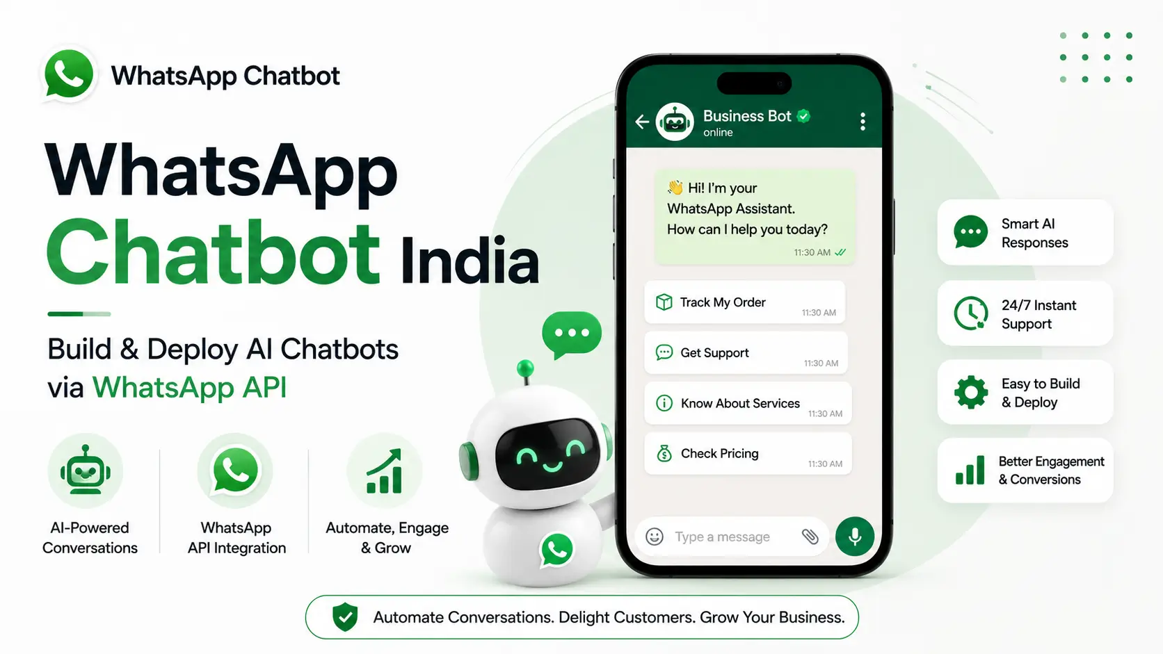 WhatsApp chatbot India — automate customer conversations 24x7 with MetaReach