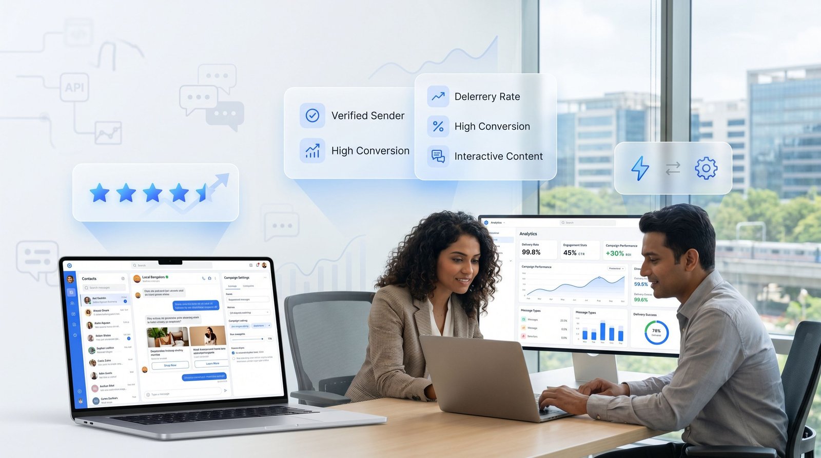 MetaReach RCS messaging team Bangalore — 500 business campaigns, 4.9 star rating, same-day setup for Bengaluru businesses