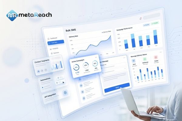 Bulk SMS service dashboard showing real-time delivery analytics for a Chennai business