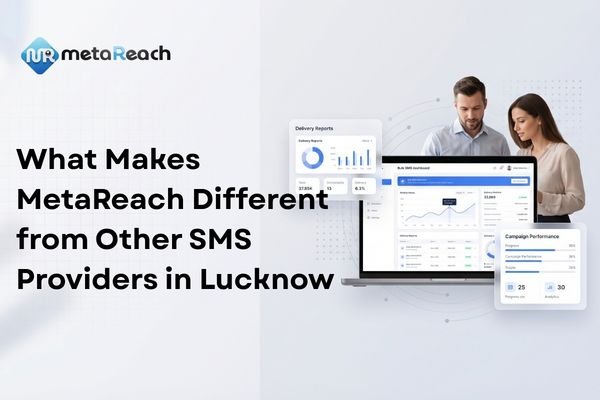 MetaReach Marketing team managing bulk SMS campaigns for Lucknow businesses with real-time delivery reports
