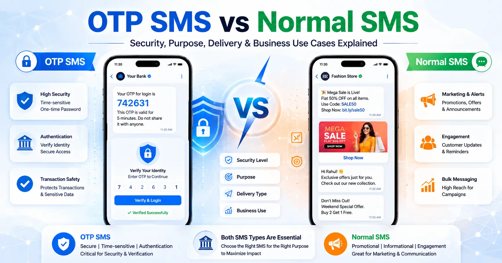 OTP vs Normal SMS Differences